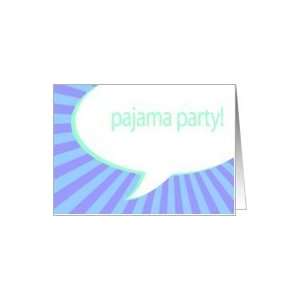  pajama party comic speech bubble Card Health & Personal 