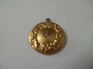 ANTIQUE VICTORIAN 12K GOLD WATCH FOB WITH DIAMOND NICE  