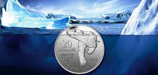 2012 RCM Canada $20 Dollar 9999 Fine Silver Commemorative Polar Bear 