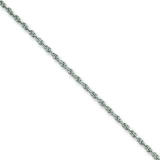 14K WHITE GOLD 2MM ROPA CHAIN 24 NECKLACE 2.53GM  