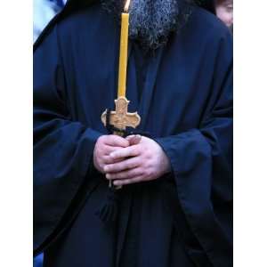 Monk at Koutloumoussiou Monastery on Mount Athos, Mount Athos, Greece 