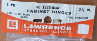 LAWRENCE 2 1/2 LOOSE PIN CABINET HINGES SC1225 DChrome  