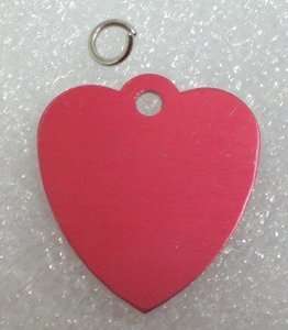 50   Pet ID Tags RED HEART Anodized Aluminum Dog Cat  