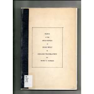   Songs of Hugo Wolf in English Translation Henry S. Drinker Books