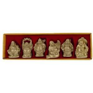  Hong Tze Collection set of Six Brass Color Buddha 