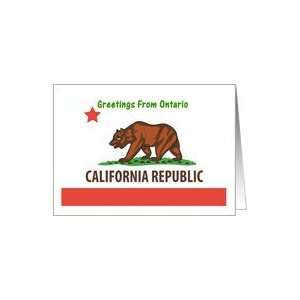  California   City of Ontario   Flag   Souvenir Card Card 