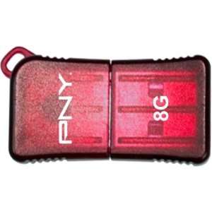   USB 2.0 Flash Drive   Red. 8GB MICRO SLEEK ATTACHE FLASH DRIVE USB 2.0