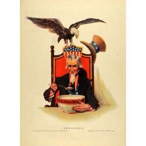  1917 Ad Cream Wheat World War I Uncle Sam Bald Eagle 