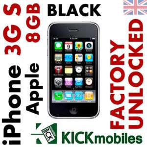 BNIB 3GS 8GB APPLE iPHONE 3G S BLACK FACTORY UNLOCKED 0885909397723 