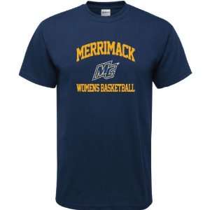  Merrimack Warriors Navy Womens Basketball Arch T Shirt 