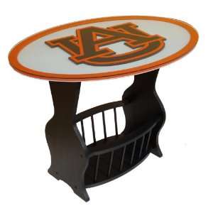 Auburn Tigers Glass End Table