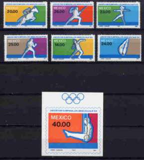 MEXICO 1984 LOS ANGELES OLYMPIC GAMES MINT SET AND SS  