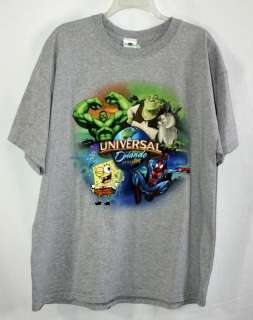 Vintage Universal Studios Orlando T Shirt Top Hulk Shrek Spiderman 