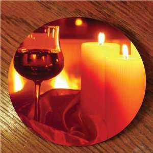  Set of 6 Wine Themed Drink Coasters   Wine and Candles 