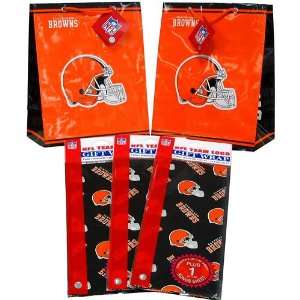 Pro Specialties Cleveland Browns Medium Size Gift Bag & Wrapping Paper 
