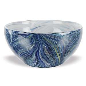 Badash Murano Style Art Glass Renoir Bowl, Diameter 8 1/2 Feet by 4 1 