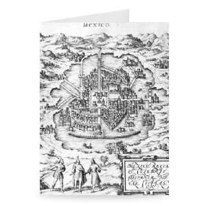 Map of Mexico, illustration from Civitates   Greeting Card (Pack of 