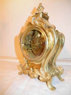 Antique Waisted Gilt BRONZE CLOCK Barbedienne DESK CLOCK c1860 NoRes 