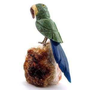  Auspicious Green Crystal Parrot on Citrine Everything 