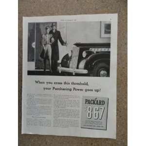 1940 Packard $867, Vintage 40s full page print ad. black 