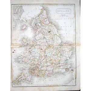  1844 Map England Wales Isle Man Land End Channel