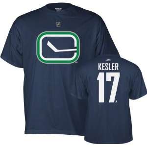 Ryan Kesler Reebok Navy Name and Number Vancouver Canucks T Shirt 
