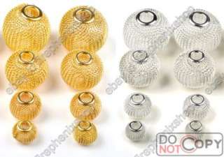 100pcs jewelry Findings Spacer Mesh Round Beads Mix size Gold & Silver 