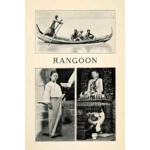  1912 Print Rangoon Gondola River Faquir Buddha Costume 