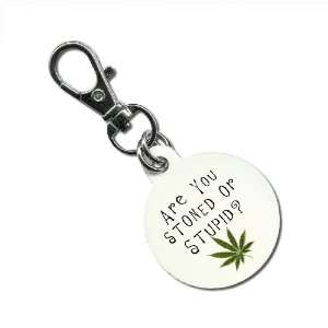   Are You Stoned or Stupid 1.25 inch Aluminum Dog Tag 