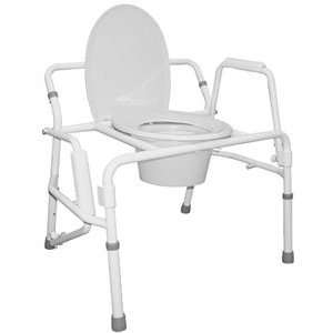   wide, heavy duty, polyester drop arm commode