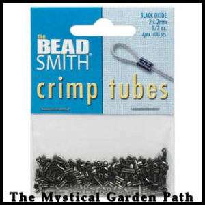 Approx 400 Black Oxide 2mm Crimp Tube Crimping Bead  