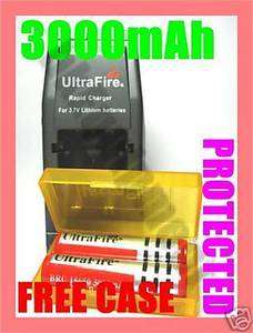 Ultrafire Charger 18650 3000 3.7v Protected Battery+Bx  