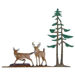  30 Deer & Pines Weathervane   Doe and Buck Patio, Lawn & Garden