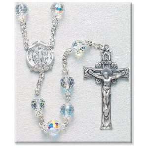   Rosary Swarowski Crystal Beads Rosaries Jesus Mary 