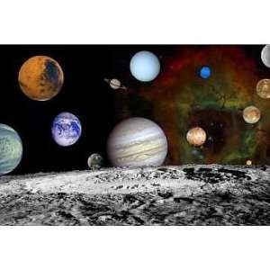  Solar System / Planets Jupiter Moons / Rosette Nebula 