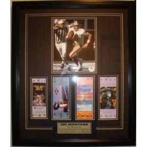 Joe Montana Framed 8x10 w/Super Bowl Replica Tickets  