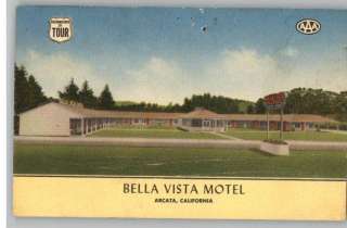 Linen Postcard Bella Vista MotelArcata,California/CA  