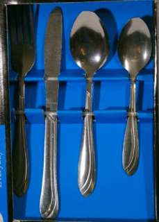 Gibson Everyday SILVER WAVE Pattern Flatware 20 Piece Set NEW Service 