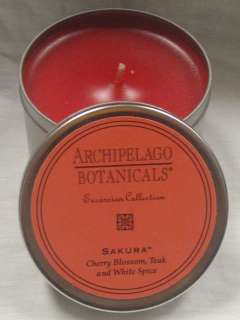 Archipelago Botanicals Sakura Travel Tin Candle 55 hours 5.9 oz Brand 