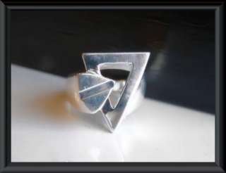 Designer ARD Modern Abstract Geometric Sterling Silver 925 BOLD RING 