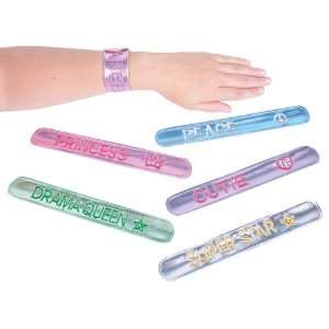  Cute Sayings Slap Bracelets   12 per unit Toys & Games