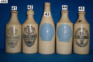 COLLECTION 71 POTTERY ARGENTINA BEER BOTTLES STONEWARE  