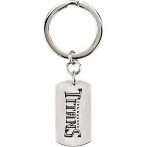 Stainless Steel Tennessee Titans Team Name and Logo Keychain 34.75mm X 