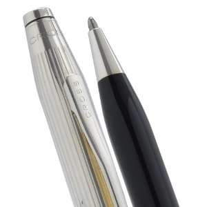  Silver and Black Lacquer Tuxedo Ball point Pen with Silver