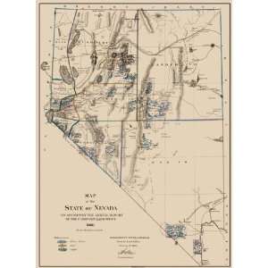  NEVADA GOLD SILVER & COPPER MINES (NV) MAP 1866