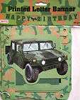 Hummer Army Truck Camouflage Birthday Party Banner