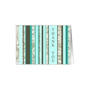 Turquoise Flowers Thank You Card Card