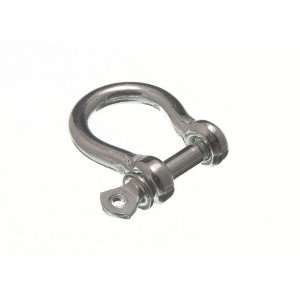 BOW SHACKLE AND PIN WIRE ROPE FASTENER 5MM 3/16 INCH BZP STEEL ( pack 