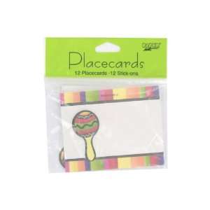   of 96   Fiesta stripes place cards with stick ons (Each) By Bulk Buys