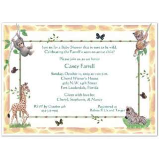  Jungle Animals Baby Shower Invitations   Set of 20